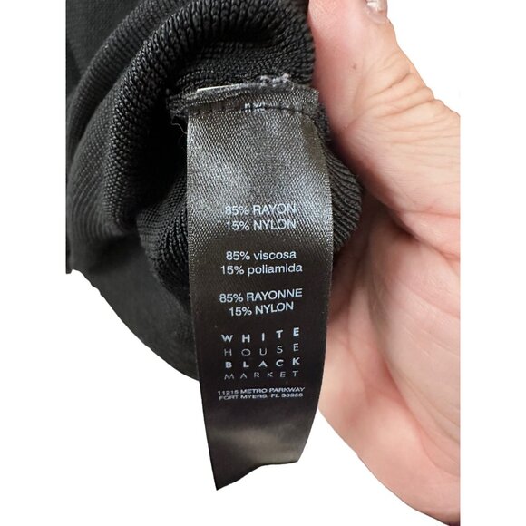 ✌️ 2/$40 ✌️ WHBM Black Long Sleeve Cold Shoulder Mock Turtle Neck sz M - Picture 6 of 6